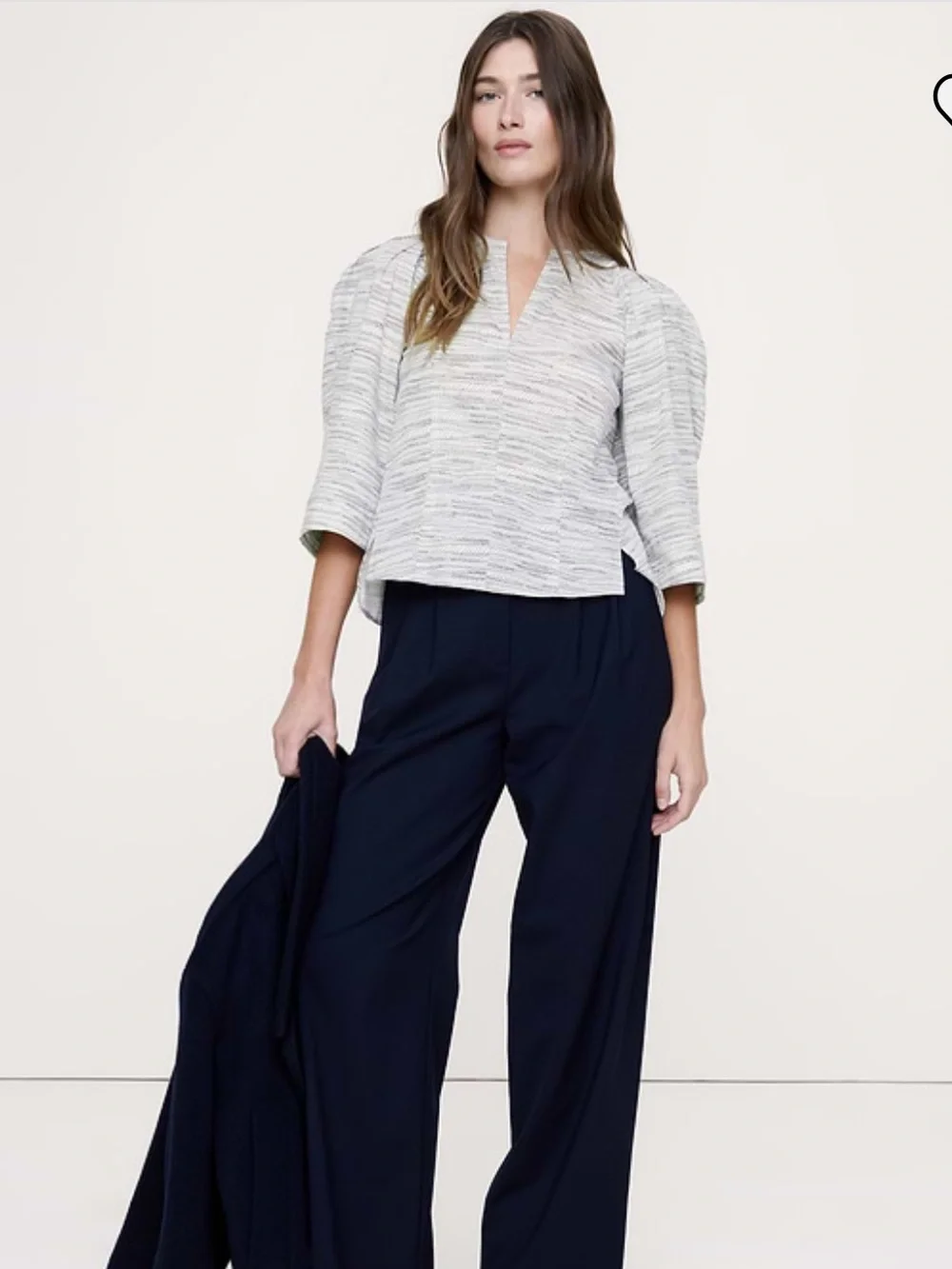 Banana Republic Stretch-Cotton Volume Sleeve blouse